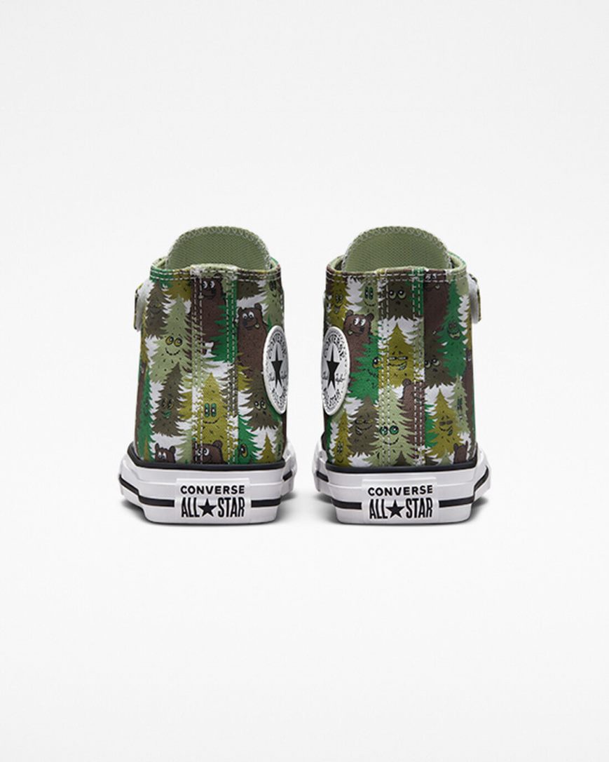 Boys' Converse Chuck Taylor All Star Easy-On Forest Camo High Top Shoes White / Green | AU 5C08EX